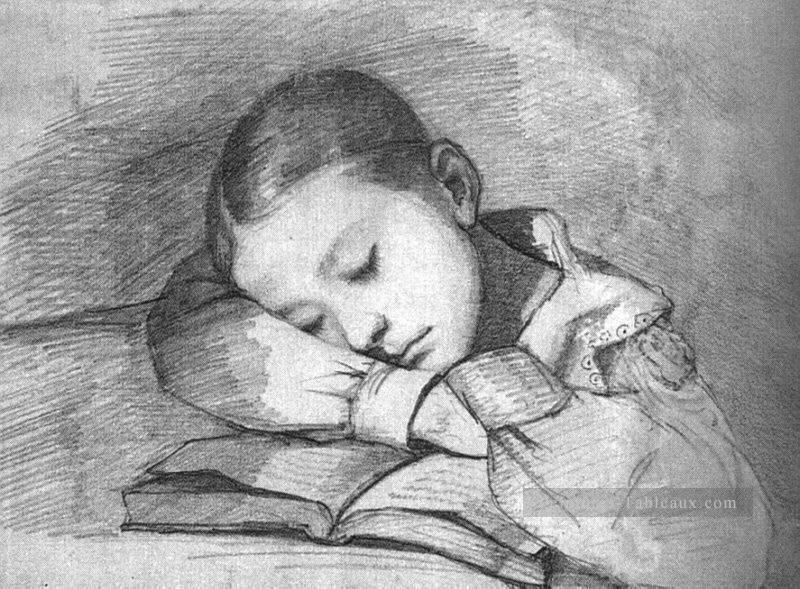Portrait de Juliette Courbet en enfant endormi WBM Réaliste réalisme peintre Gustave Courbet Peintures à l'huile